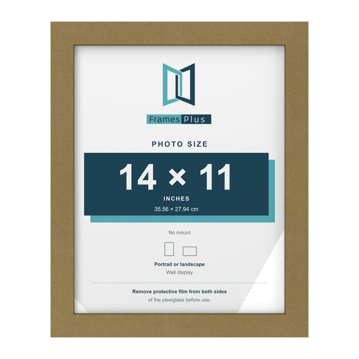 Gold picture frame for a 14 x 11 inch photo