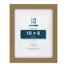 Gold 14 x 11 inch picture frame with a white mount for a 10 x 8 inch photo