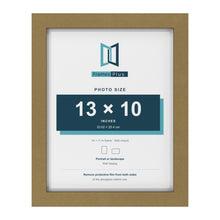 Gold 14 x 11 inch picture frame with a white mount for a 13 x 10 inch photo