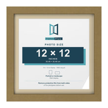 Gold 14 x 14 inch picture frame with an ivory mount for a 12 x 12 inch photo
