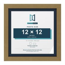 Gold 14 x 14 inch picture frame with a Pacific Blue mount for a 12 x 12 inch photo