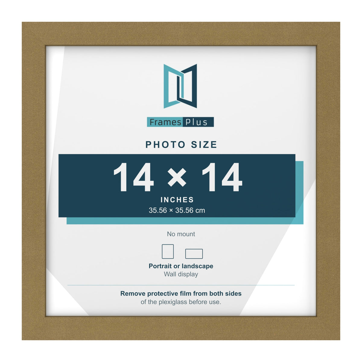 Gold picture frame for a 14 x 14 inch photo