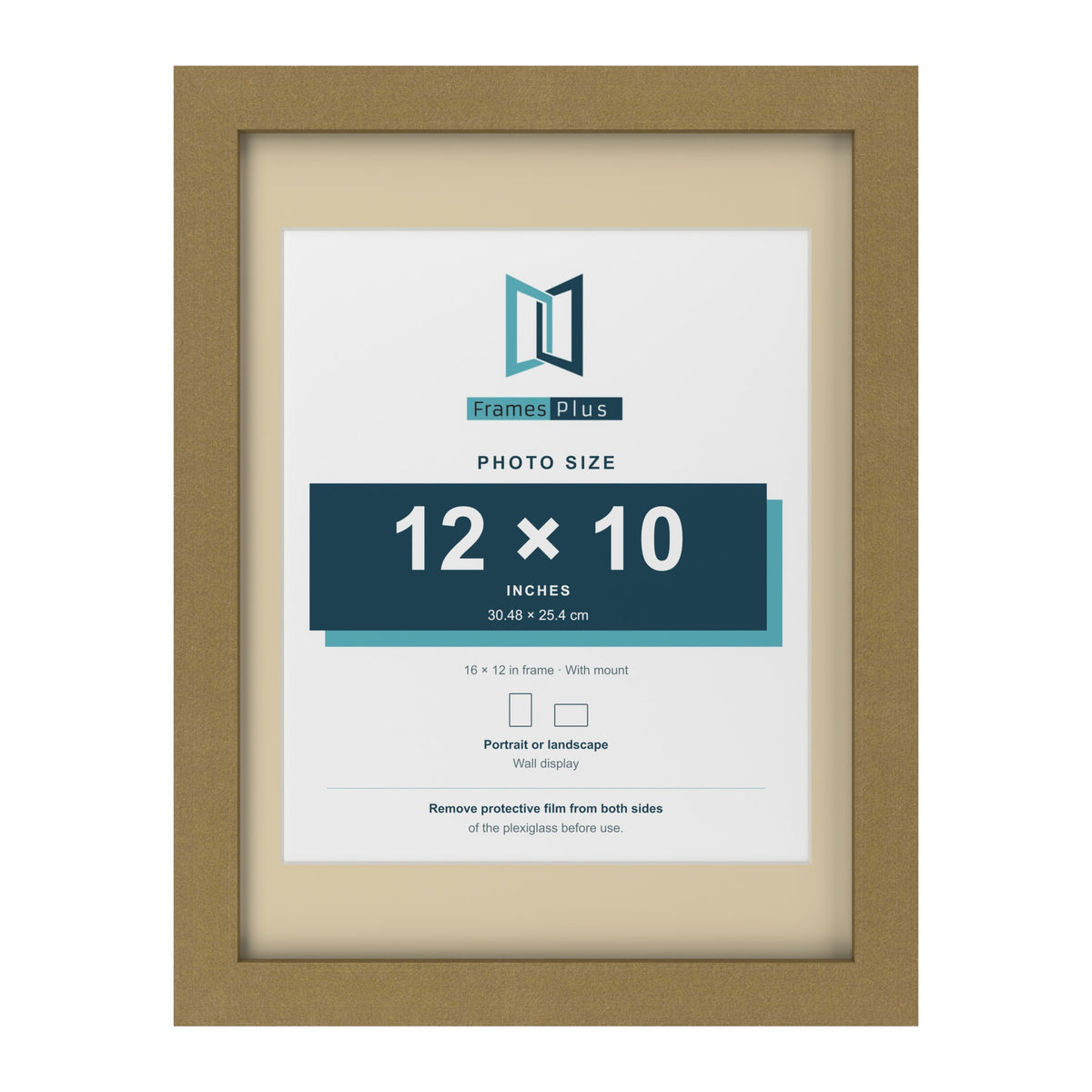 Gold 16 x 12 inch picture frame with an ivory mount for a 12 x 10 inch photo