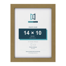 Gold 16 x 12 inch picture frame with a white mount for a 14 x 10 inch photo