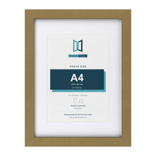 Gold 16 x 12 inch picture frame with a white mount for an A4 photo