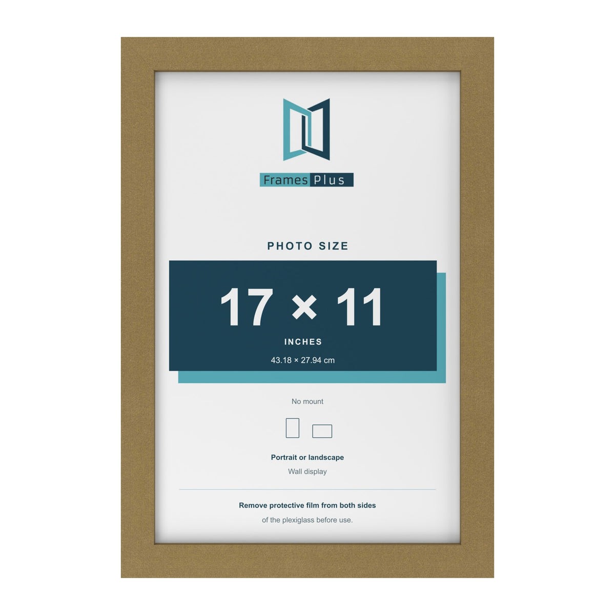 Gold picture frame for a 17 x 11 inch photo