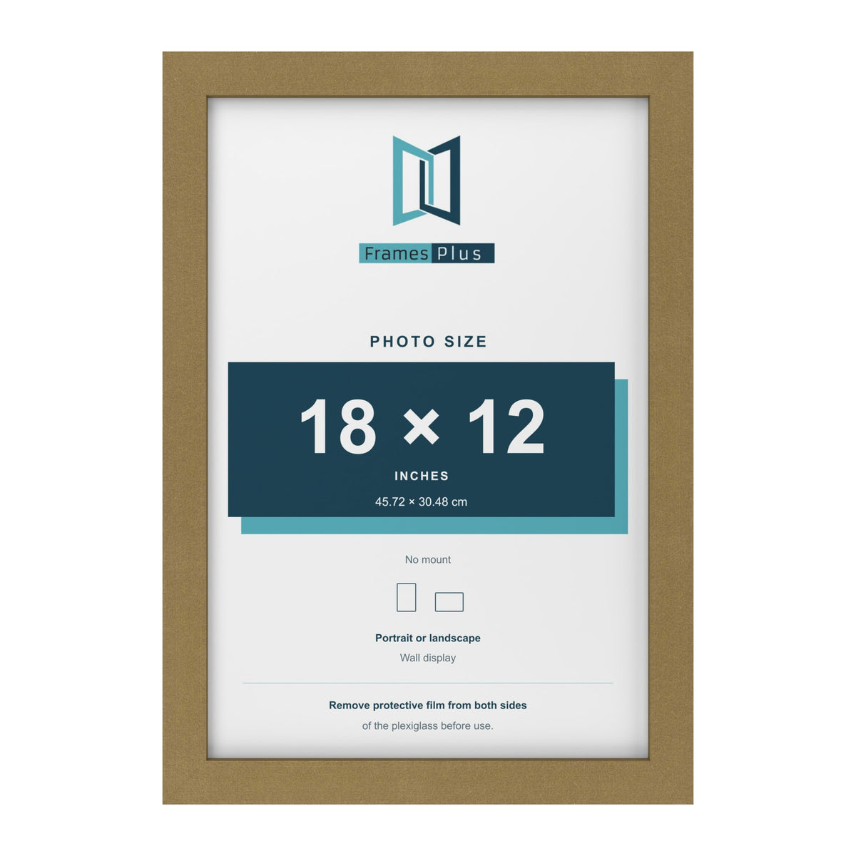 Gold picture frame for a 18 x 12 inch photo