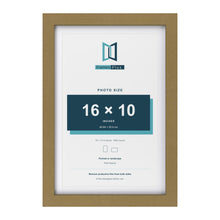 Gold 18 x 12 inch picture frame with a white mount for a 16 x 10 inch photo