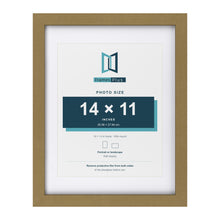 Gold 18 x 14 inch picture frame with a white mount for a 14 x 11 inch photo