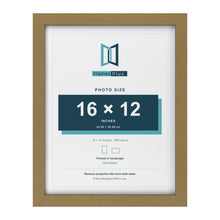Gold 18 x 14 inch picture frame with a white mount for a 16 x 12 inch photo