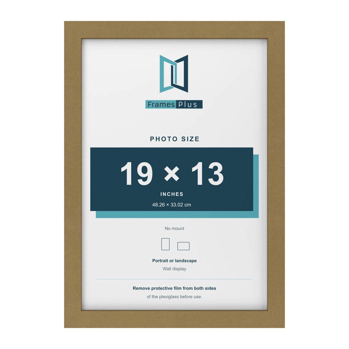 Gold picture frame for a 19 x 13 inch photo