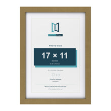 Gold 20 x 14 inch picture frame with a white mount for a 17 x 11 inch photo