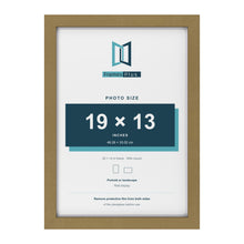 Gold 20 x 14 inch picture frame with a white mount for a 19 x 13 inch photo