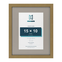 Gold 20 x 16 inch picture frame with a Dawn Grey mount for a 15 x 10 inch photo