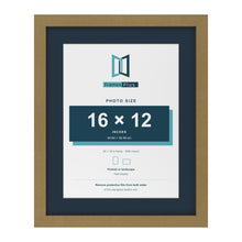 Gold 20 x 16 inch picture frame with a Pacific Blue mount for a 16 x 12 inch photo