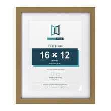 Gold 20 x 16 inch picture frame with a white mount for a 16 x 12 inch photo