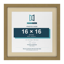 Gold 20 x 20 inch picture frame with an ivory mount for a 16 x 16 inch photo