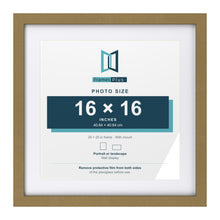Gold 20 x 20 inch picture frame with a white mount for a 16 x 16 inch photo