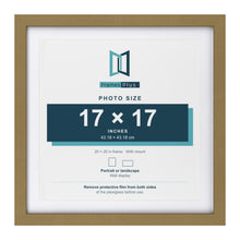 Gold 20 x 20 inch picture frame with a white mount for a 17 x 17 inch photo