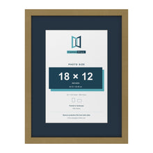 Gold 24 x 18 inch picture frame with a Pacific Blue mount for an 18 x 12 inch photo
