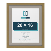 Gold 24 x 20 inch picture frame with a Dawn Grey mount for a 20 x 16 inch photo