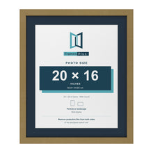 Gold 24 x 20 inch picture frame with a Pacific Blue mount for a 20 x 16 inch photo