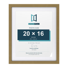 Gold 24 x 20 inch picture frame with a white mount for a 20 x 16 inch photo