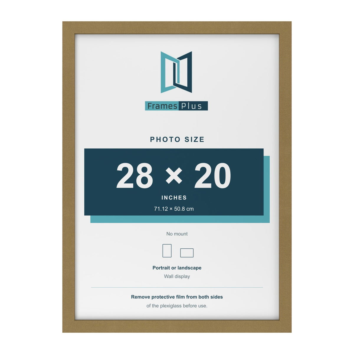 Gold picture frame for a 28 x 20 inch photo