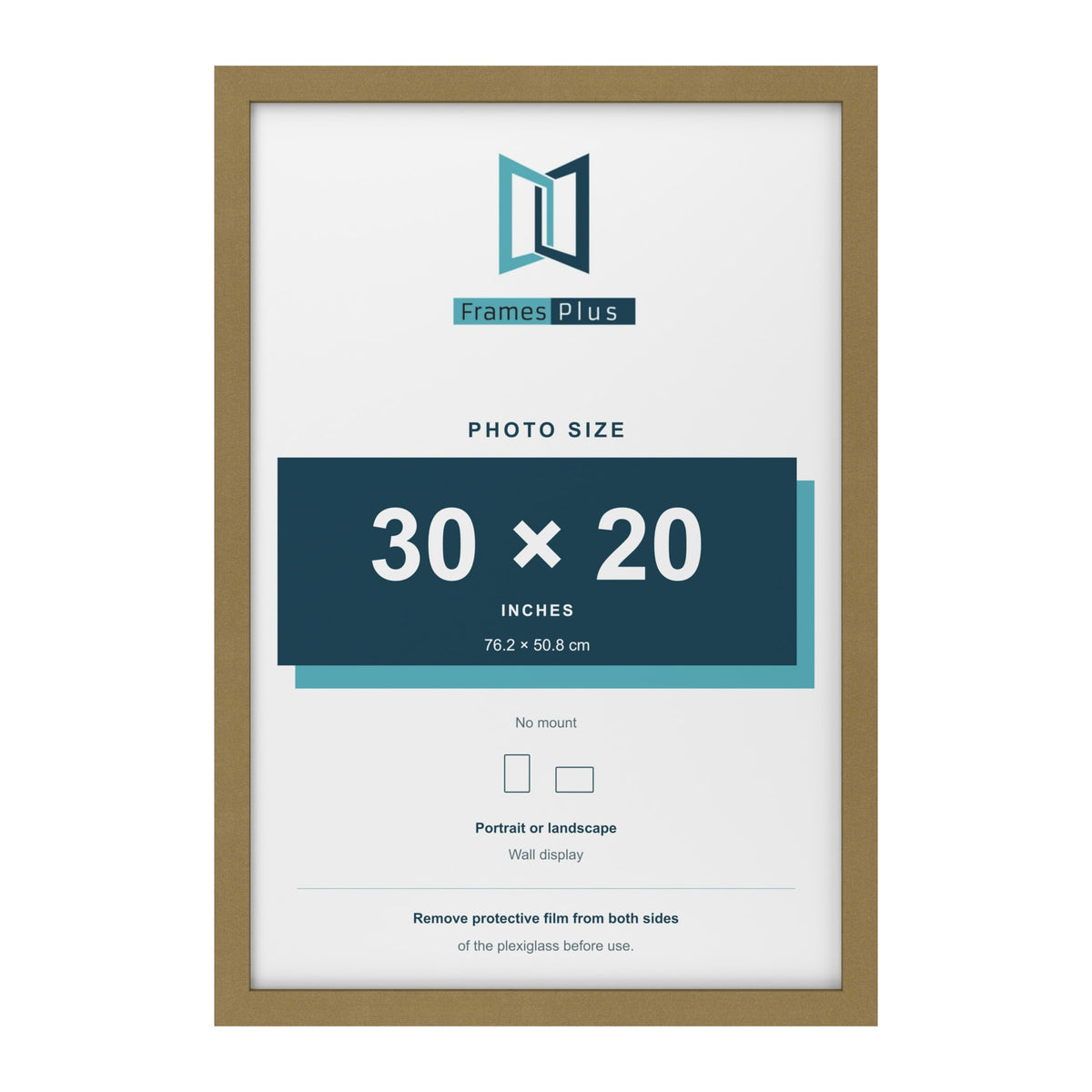 Gold picture frame for a 30 x 20 inch photo