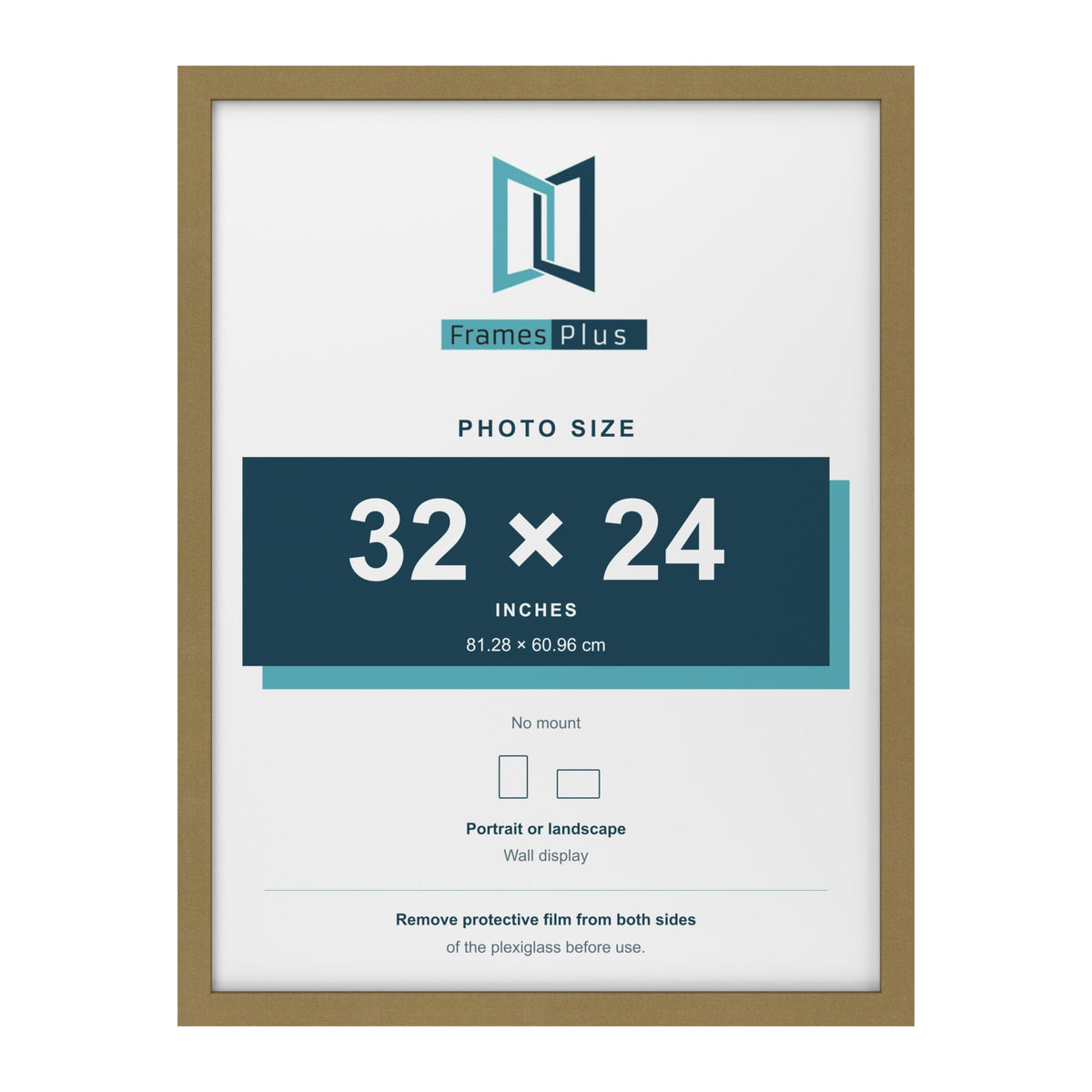 Gold picture frame for a 32 x 24 inch photo