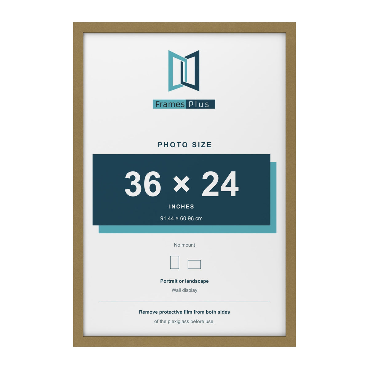 Gold picture frame for a 36 x 24 inch photo