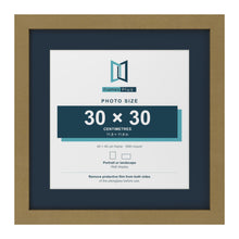 Gold 40 x 40 cm picture frame with a Pacific Blue mount for a 30 x 30 cm photo