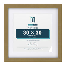 Gold 40 x 40 cm picture frame with a white mount for a 30 x 30 cm photo