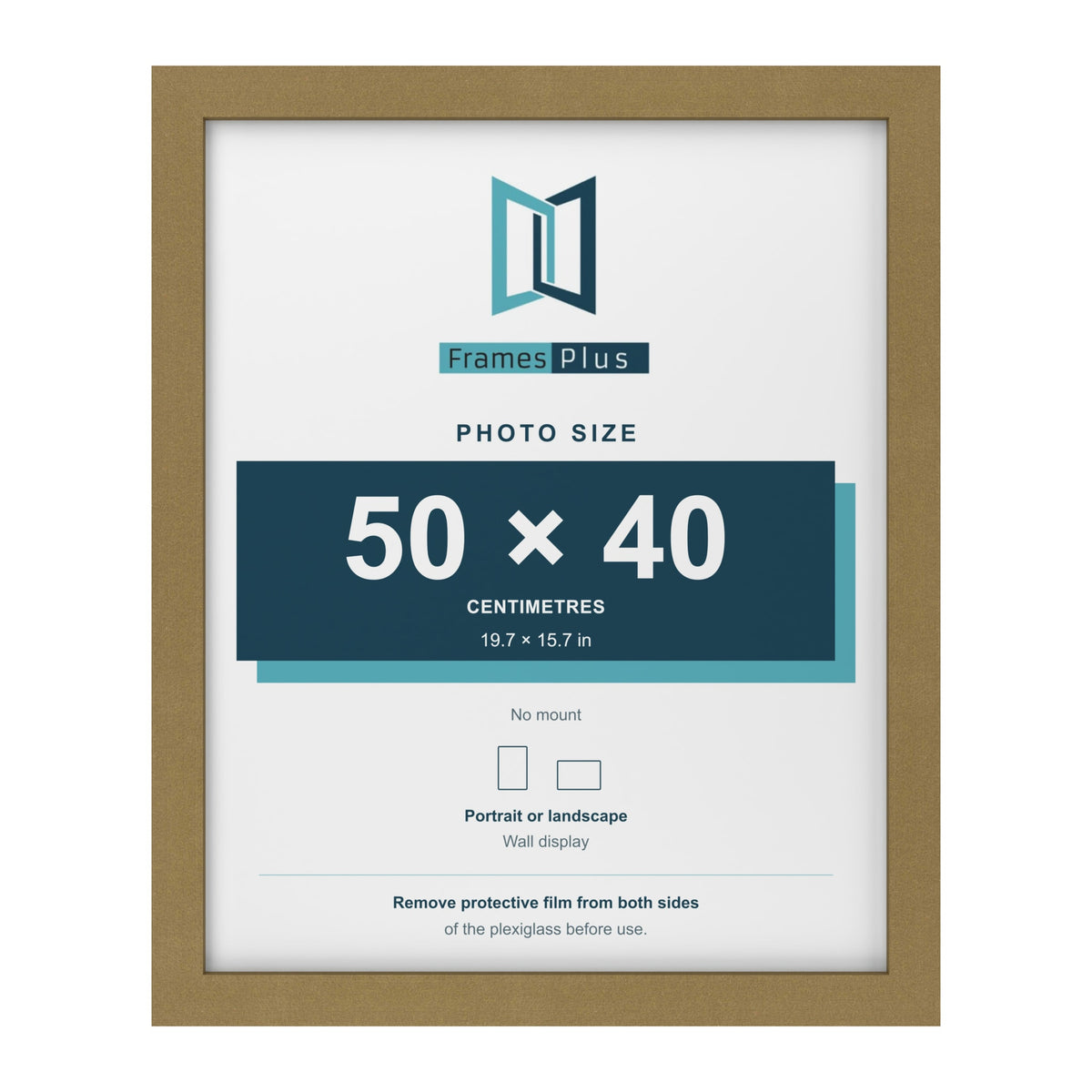 Gold picture frame for a 50 x 40 cm photo