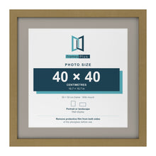 Gold 50 x 50 cm picture frame with a Dawn Grey mount for a 40 x 40 cm photo