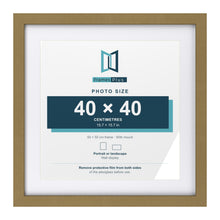 Gold 50 x 50 cm picture frame with a white mount for a 40 x 40 cm photo