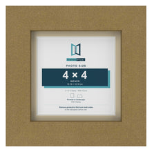 Gold 5 x 5 inch picture frame with an ivory mount for a 4 x 4 inch photo