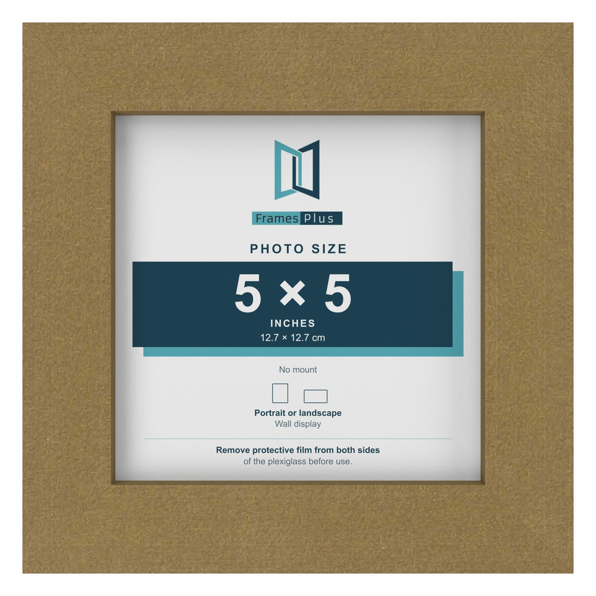 Gold picture frame for a 5 x 5 inch photo