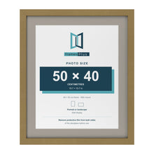 Gold 60 x 50 cm picture frame with a Dawn Grey mount for a 50 x 40 cm photo