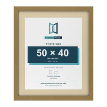 Gold 60 x 50 cm picture frame with an ivory mount for a 50 x 40 cm photo