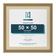 Gold 60 x 60 cm picture frame with an ivory mount for a 50 x 50 cm photo