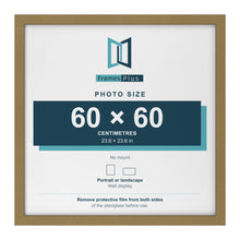 Gold picture frame for a 60 x 60 cm photo