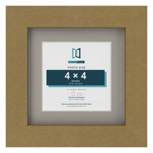 Gold 6 x 6 inch picture frame with a Dawn Grey mount for a 4 x 4 inch photo