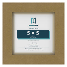 Gold 6 x 6 inch picture frame with an ivory mount for a 5 x 5 inch photo