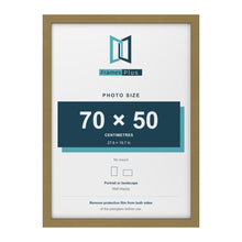 Gold picture frame for a 70 x 50 cm photo