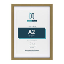 Gold 70 x 50 cm picture frame with a white mount for an A2 photo