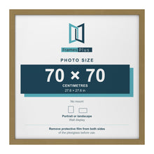 Gold picture frame for a 70 x 70 cm photo