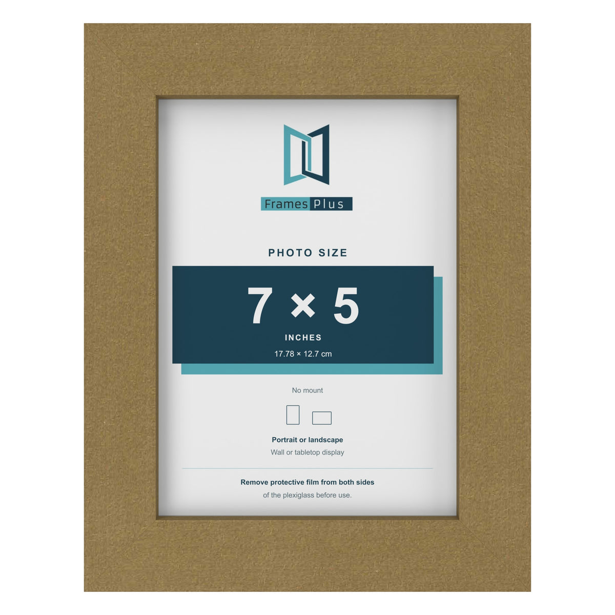 Gold picture frame for a 7 x 5 inch photo