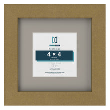 Gold 7 x 7 inch picture frame with a Dawn Grey mount for a 4 x 4 inch photo