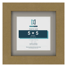 Gold 7 x 7 inch picture frame with a Dawn Grey mount for a 5 x 5 inch photo